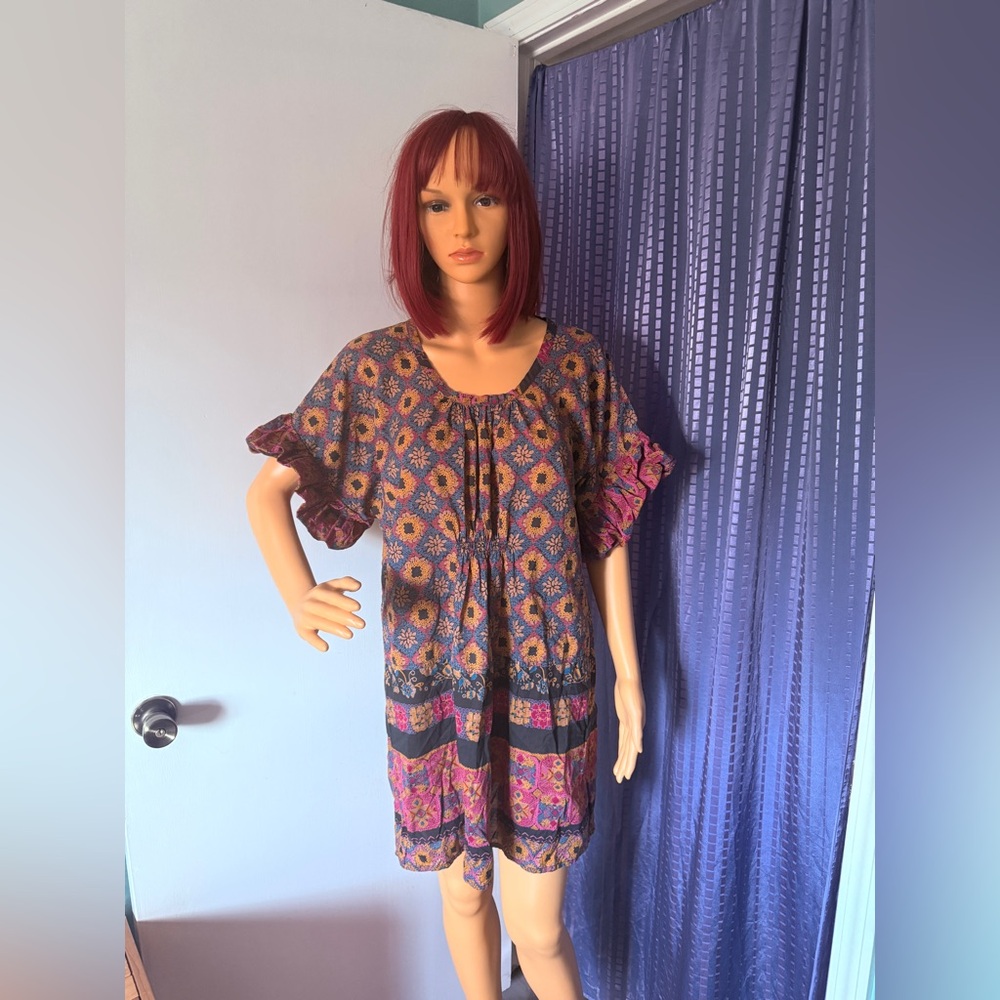 Weekend Max Mara Cotton Boho Floral Oversize Tunic Dress – Bust 45”, Length 33”